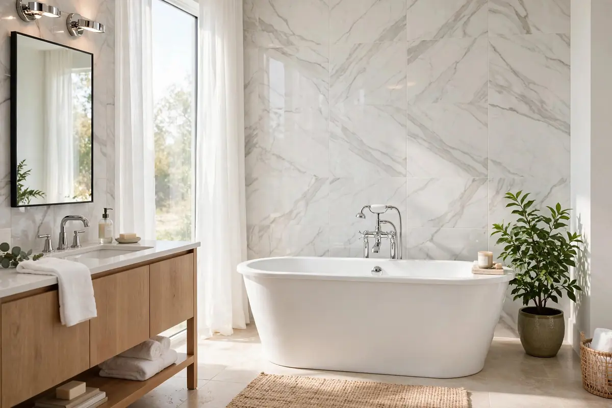 Bright, well-kept bathroom in a Merrifield home